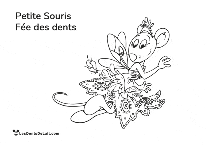 Fée des dents à colorier