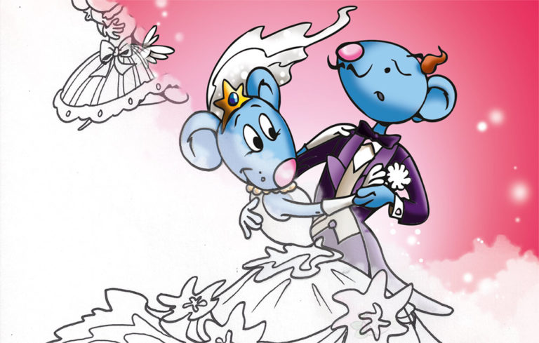 Coloriage mariage de la Petite Souris