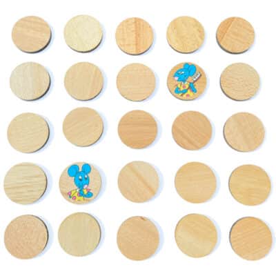 Pions en bois pour jeu de memory