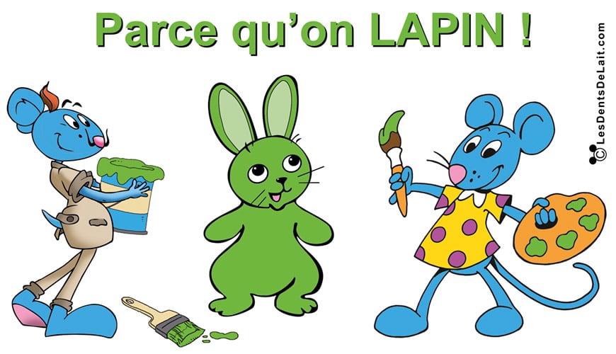 Lapin peint en vert