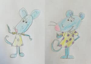 Petite Souris dessinée et coloriée par un enfant