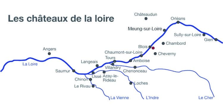 Carte des châteaux du Val de Loire