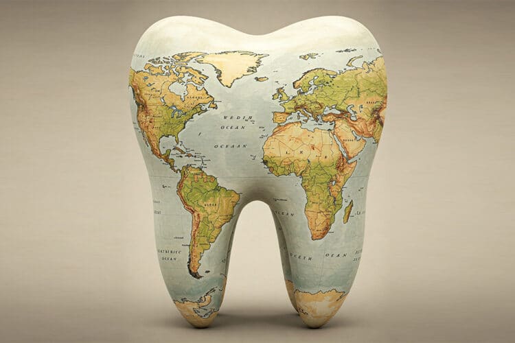 Mappemonde en forme de dent