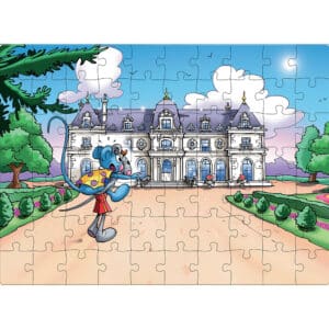 Puzzle en bois artisanal - La Petite Souris devant son château