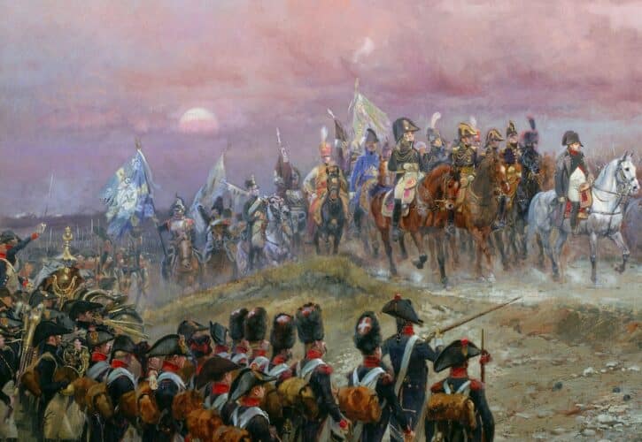 Soldats à la bataille sous Napoléon