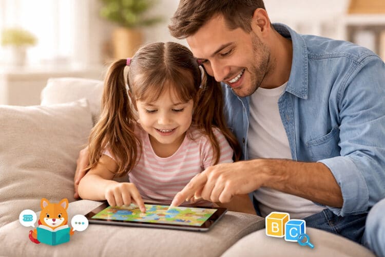 Apprentissage sur écran en famille